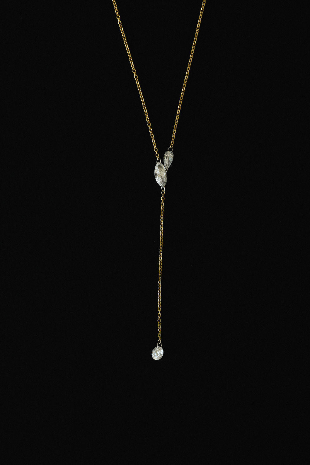 Dainty Diamond Plunge Necklace