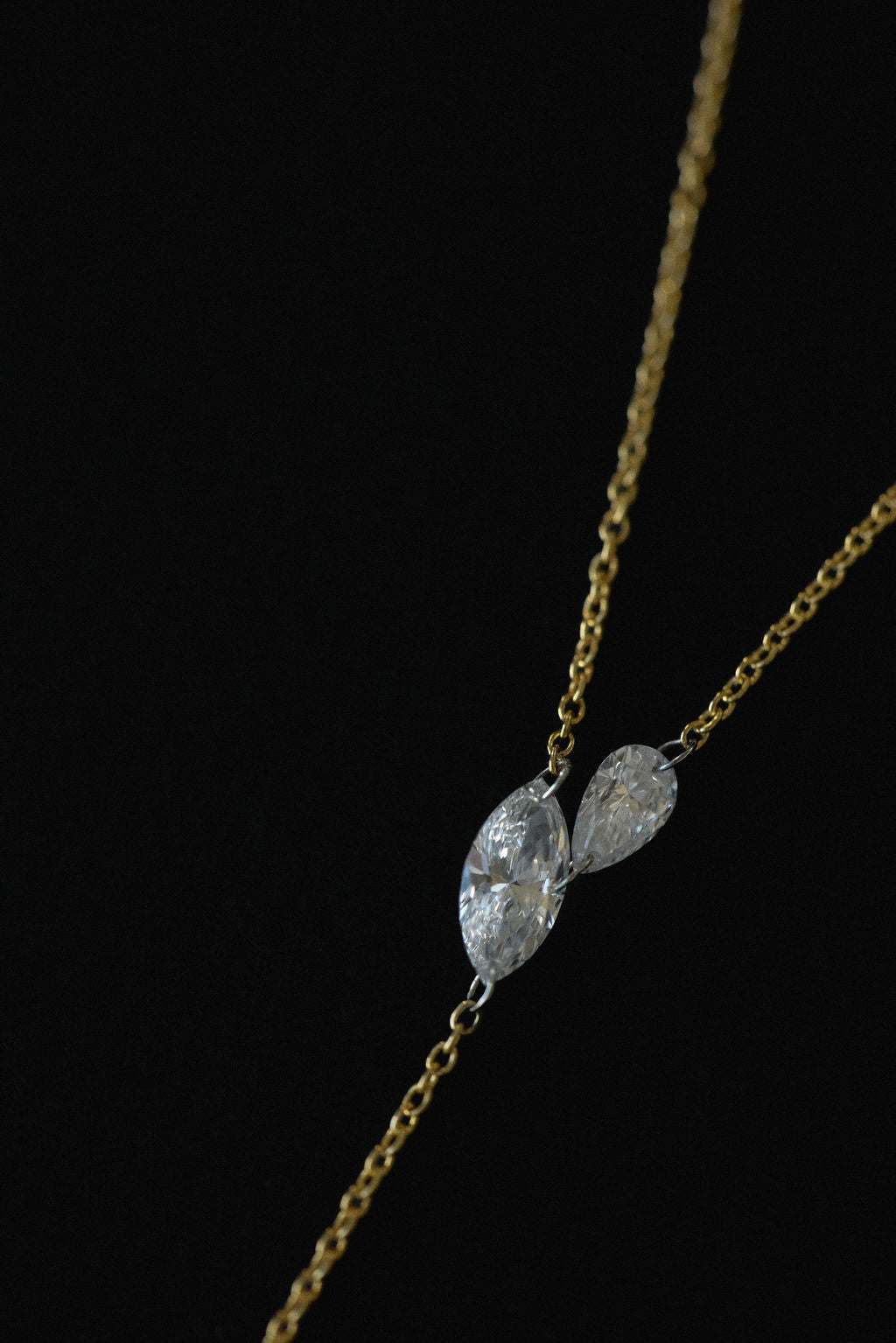 Dainty Diamond Plunge Necklace