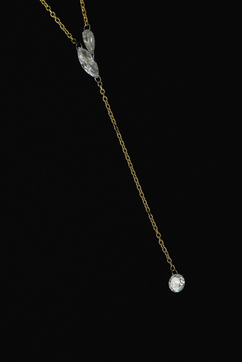 Dainty Diamond Plunge Necklace