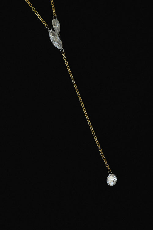 Dainty Diamond Plunge Necklace