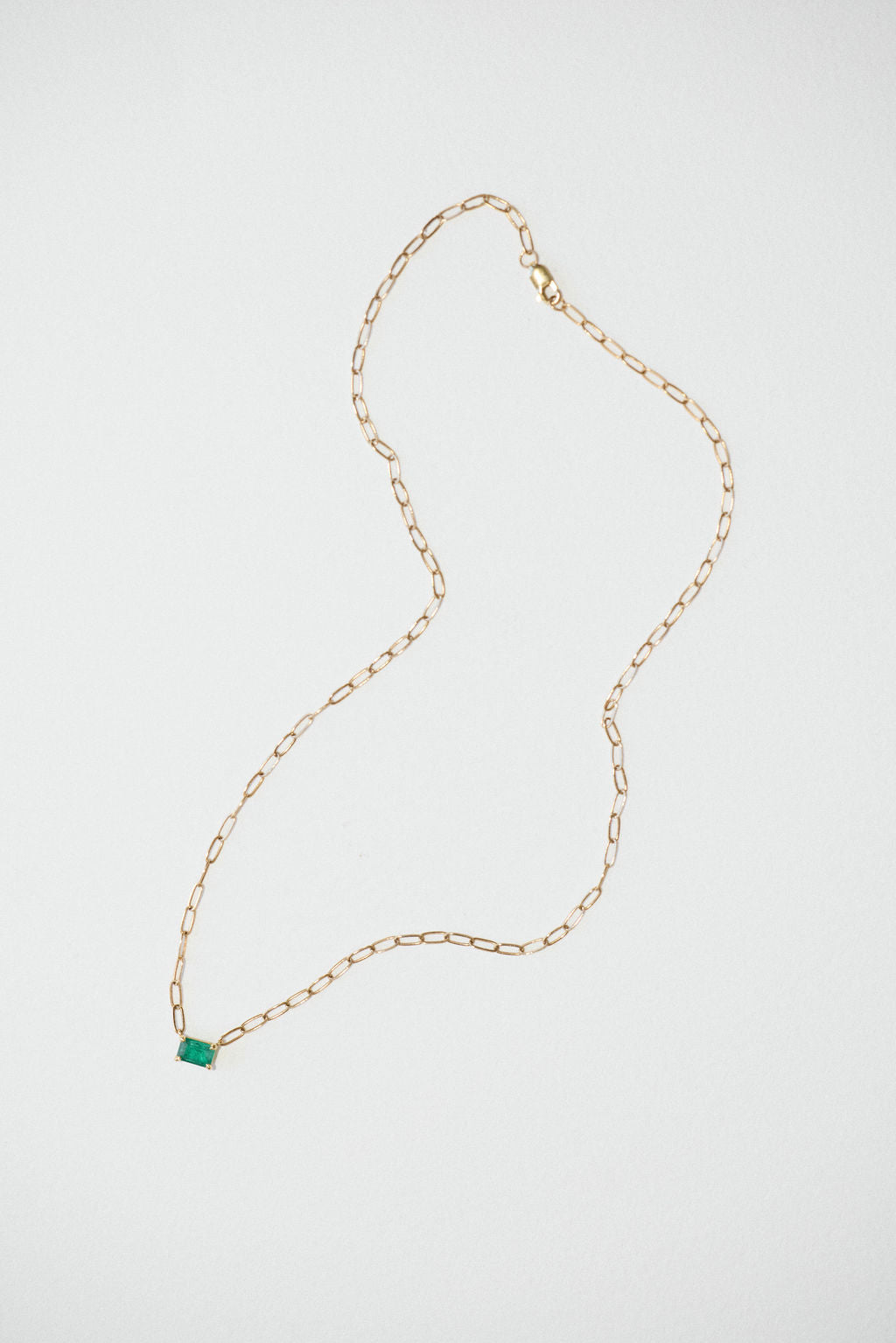 Emerald Solitaire Necklace