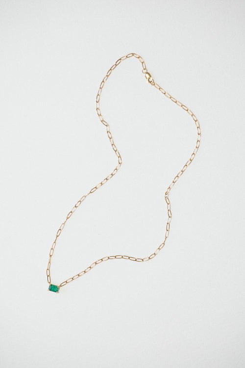 Emerald Solitaire Necklace