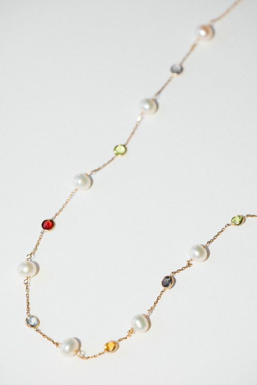Pearl & Gemstone Satellite Necklace