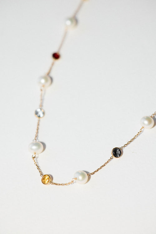 Pearl & Gemstone Satellite Necklace