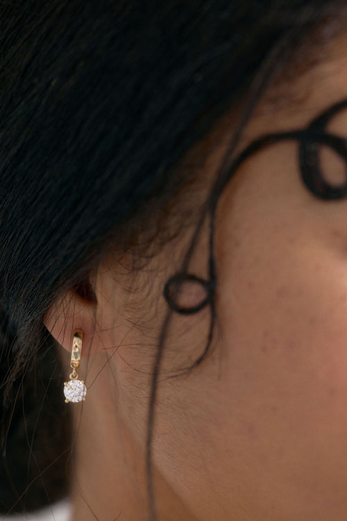 Diamond Dangle Hoops
