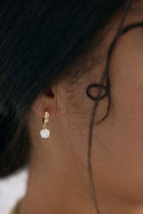 Diamond Dangle Hoops