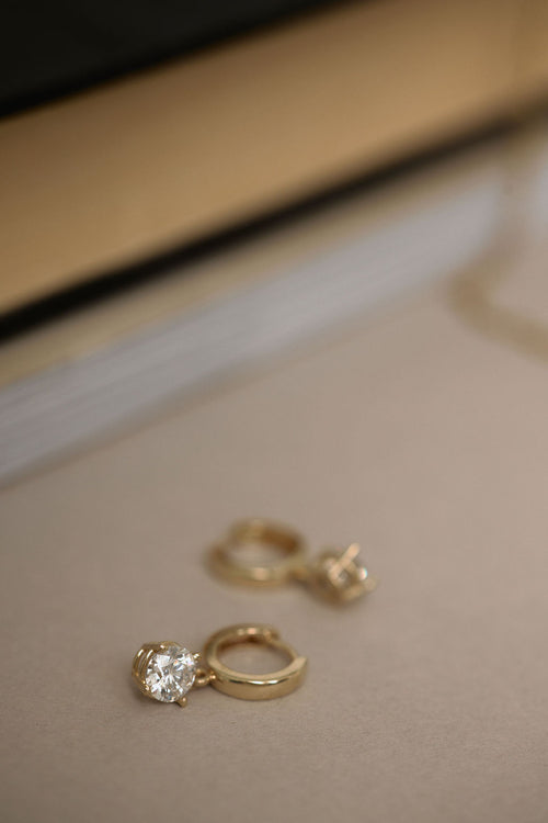 Diamond Dangle Hoops