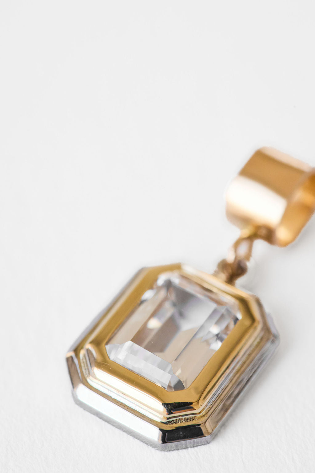 Reversible Omega Necklace | Two-Tone Bezel Emerald