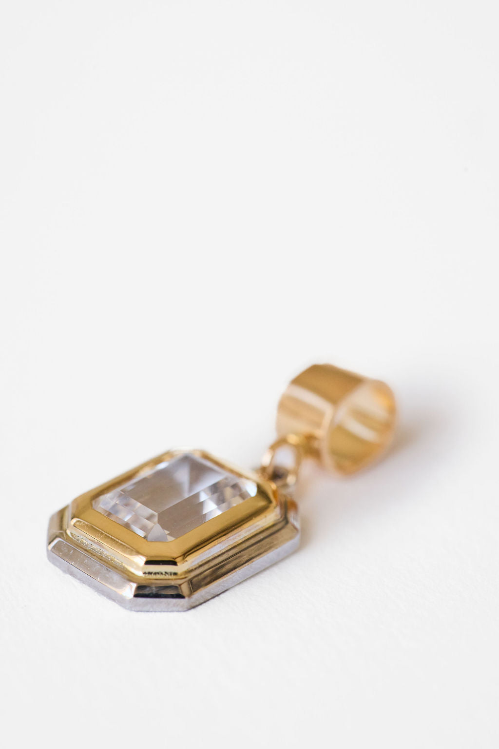 Reversible Omega Necklace | Two-Tone Bezel Emerald