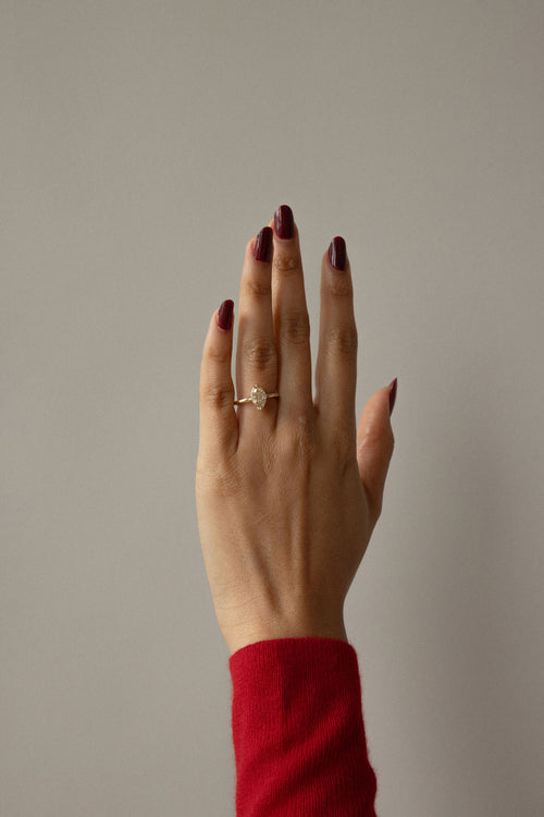 Champagne Step-Cut Marquise Solitaire | OAK