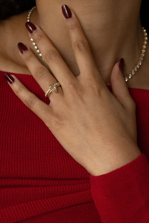 Champagne Step-Cut Marquise Solitaire | OAK