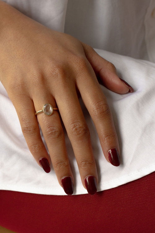 June Bezel | Antique Cut Rose Oval