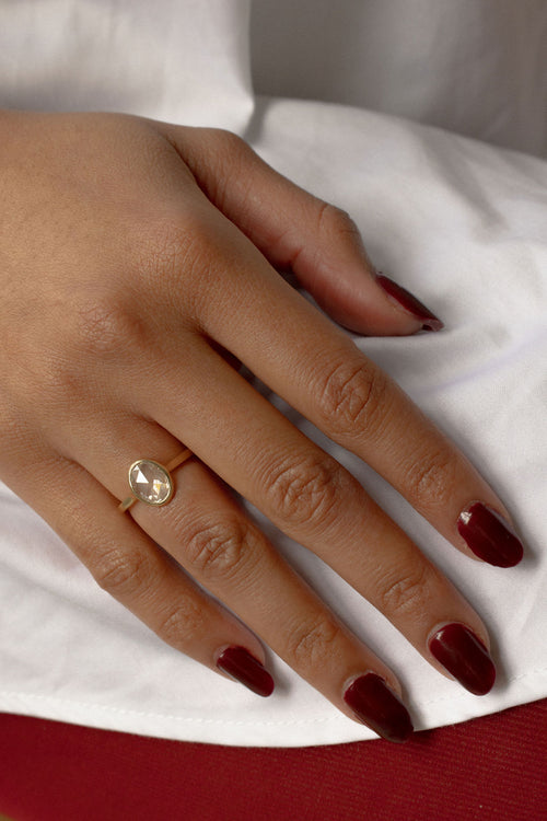 June Bezel | Antique Cut Rose Oval