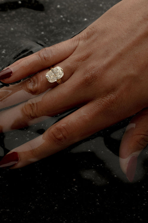 5.02 ct Antique Cut Cushion Solitaire