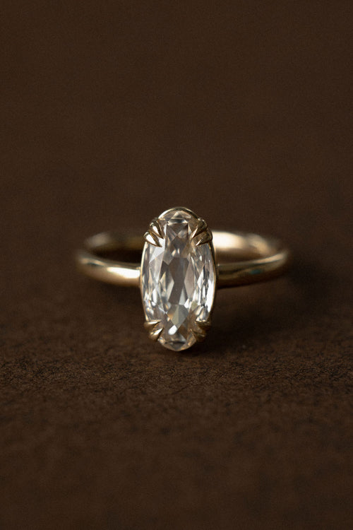 Antique Cut Champagne Moval Solitaire
