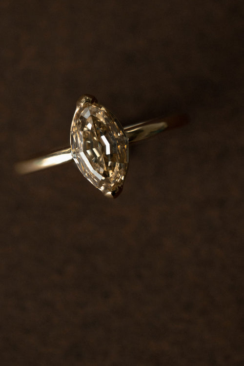 Champagne Step-Cut Marquise Solitaire | OAK