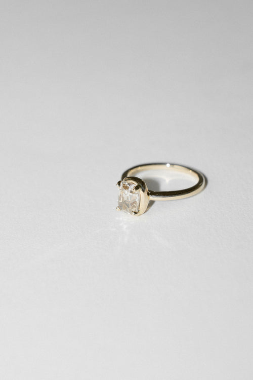 Champagne Antique Cut Cushion Solitaire