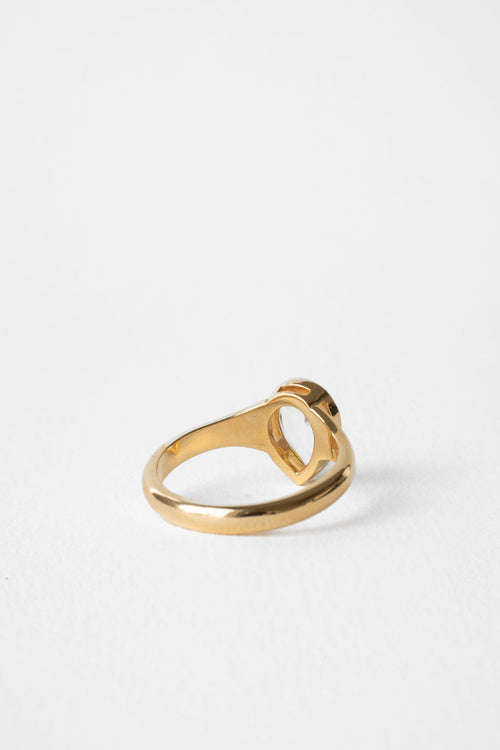 Pale Champagne Rose Cut Pear Soltiaire