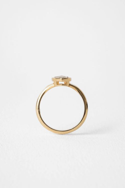 Pale Champagne Rose Cut Pear Soltiaire