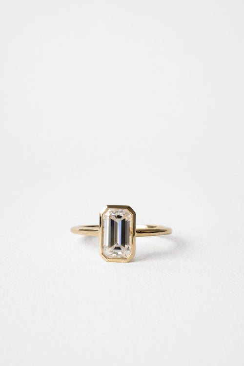 June Bezel || Elongated Emerald