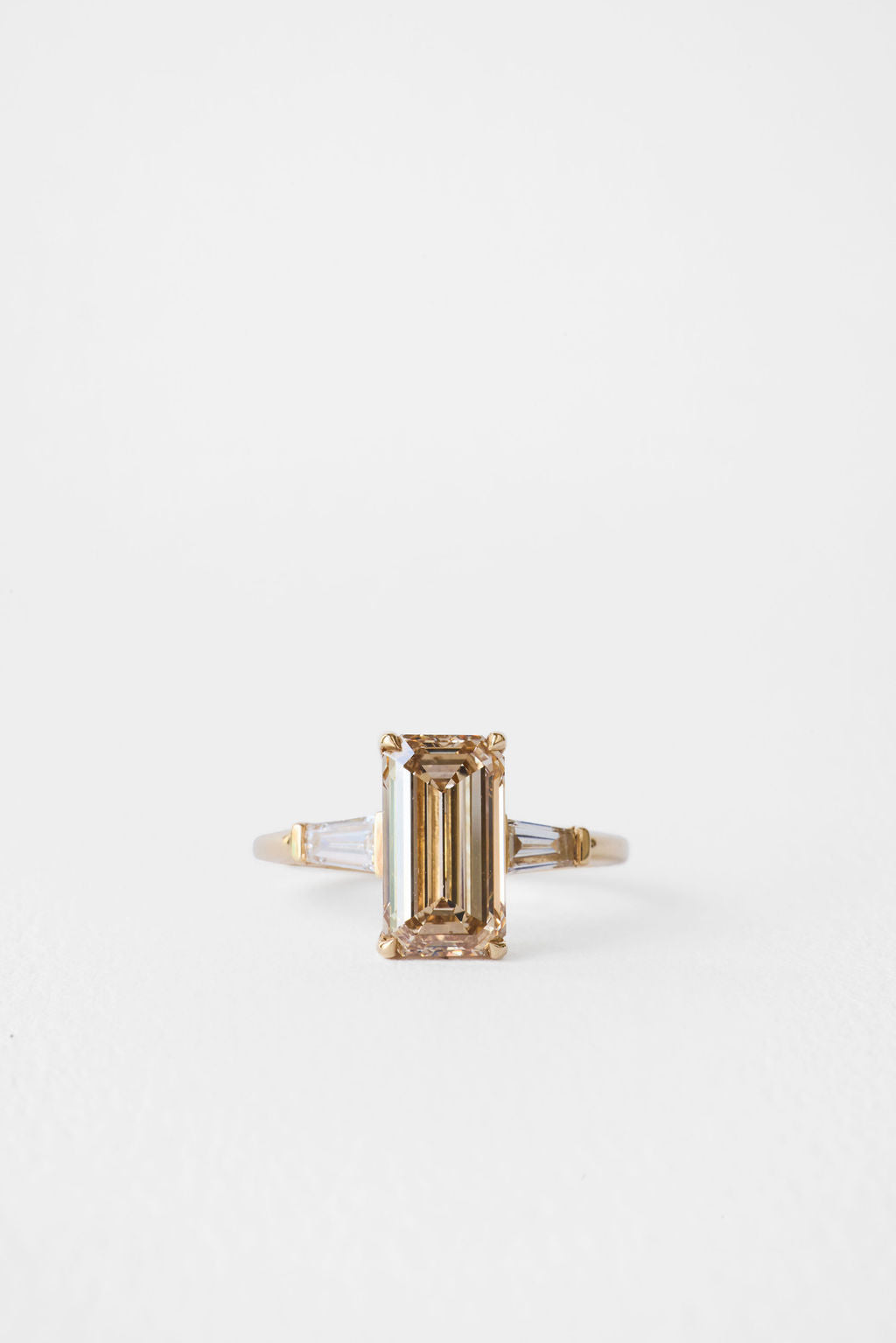 Champagne Emerald Three-Stone