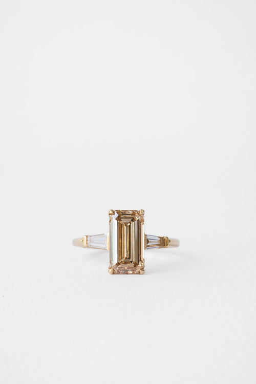 Champagne Emerald Three-Stone