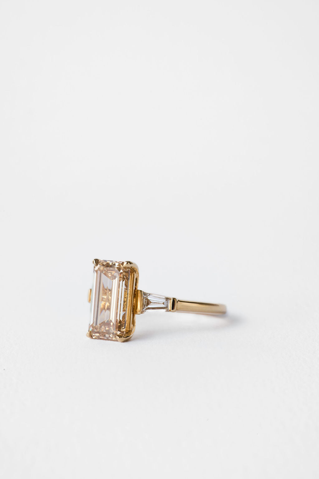 Champagne Emerald Three-Stone