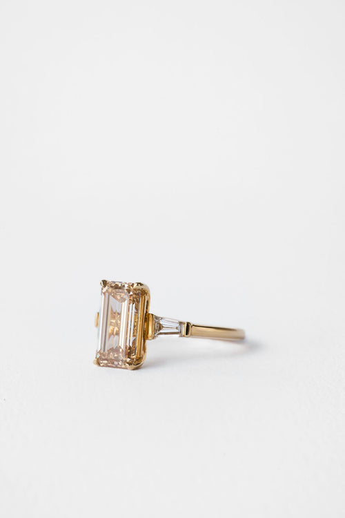 Champagne Emerald Three-Stone