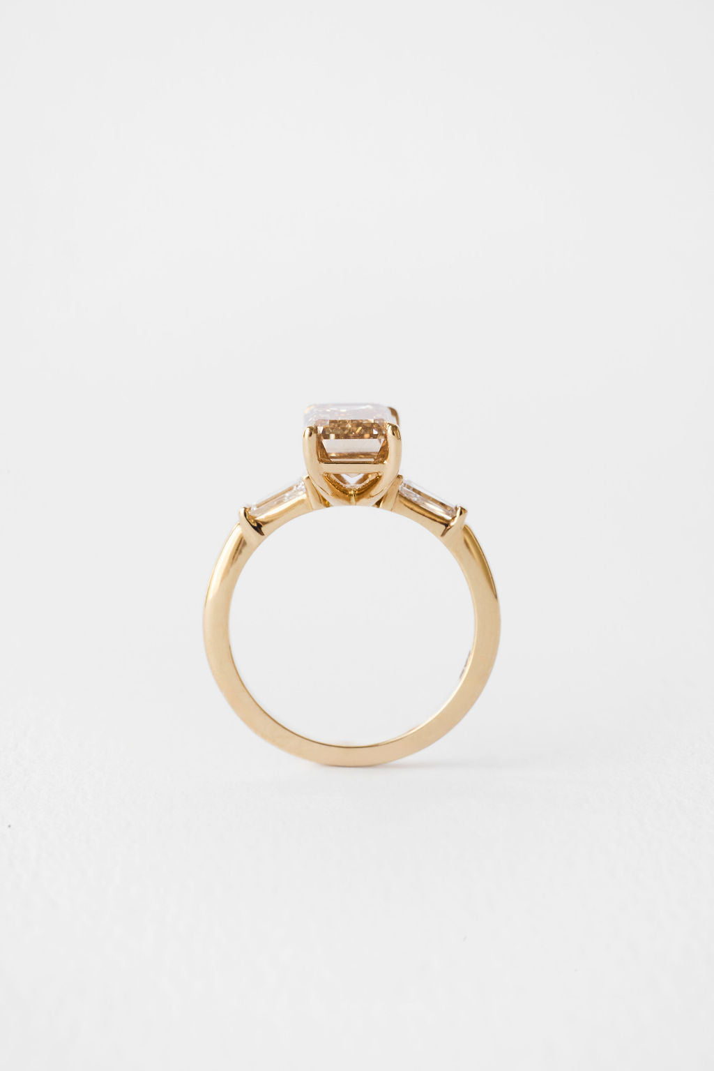 Champagne Emerald Three-Stone