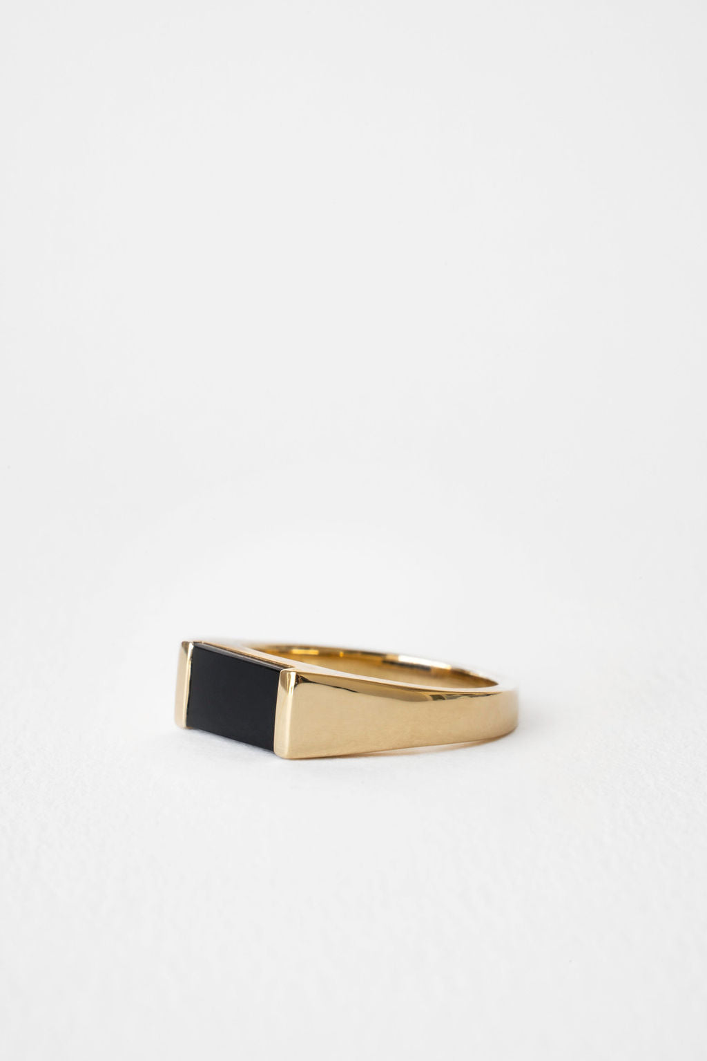Rectangle Onyx Signet June Rings