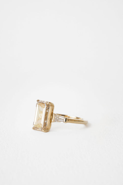 Champagne Emerald Three-Stone