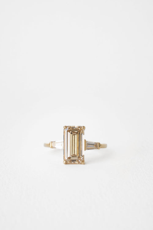 Champagne Emerald Three-Stone