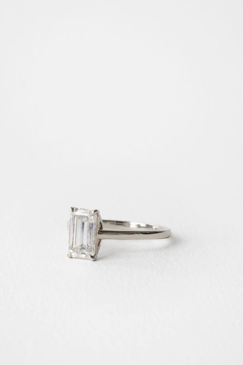 June Solitaire || Elongated Emerald
