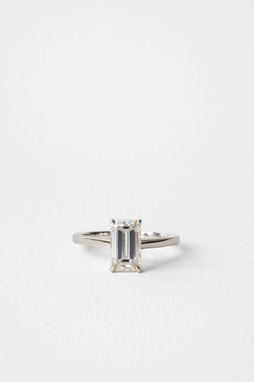 June Solitaire || Elongated Emerald