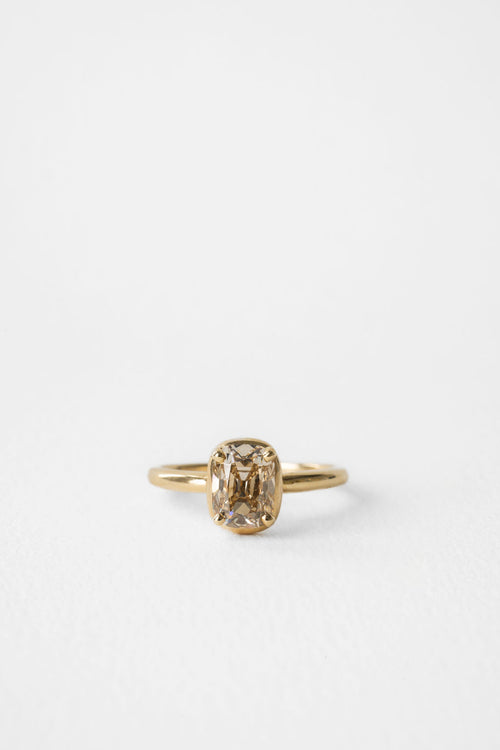 Champagne Antique Cut Cushion Solitaire