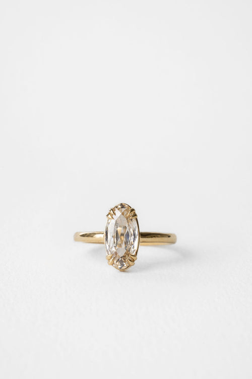 Antique Cut Champagne Moval Solitaire