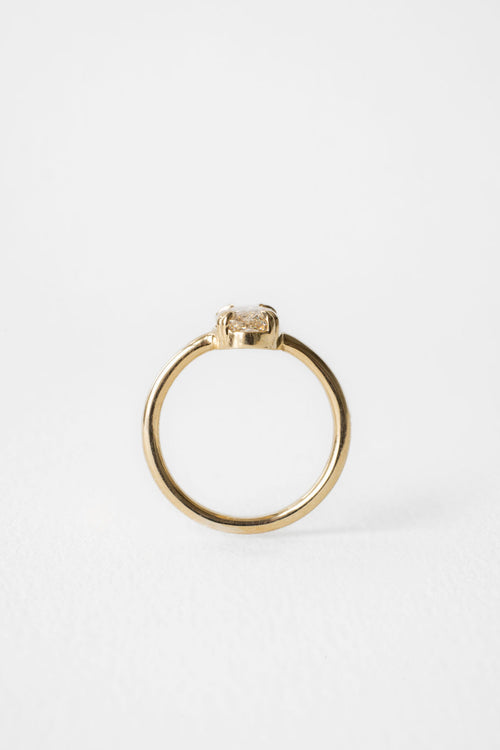 Antique Cut Champagne Moval Solitaire