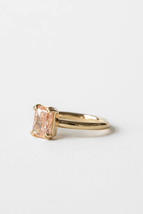 Pink Champagne Radiant Solitaire