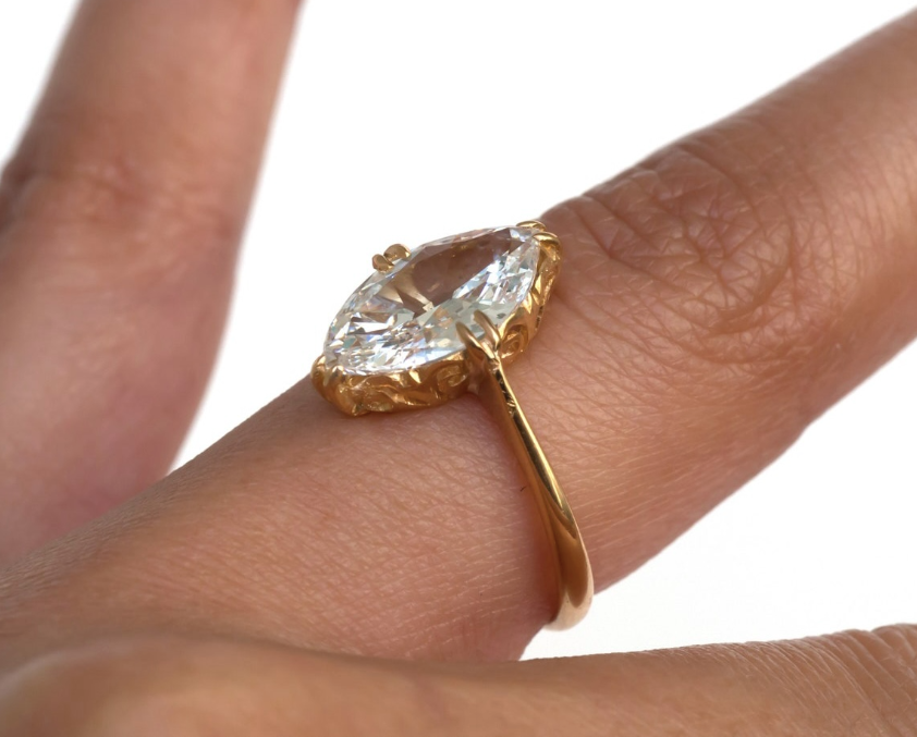 Custom Marquise Hidden Halo | C313