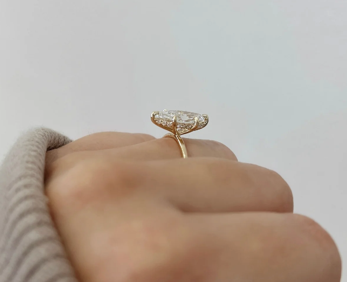 Custom Marquise Hidden Halo | C313