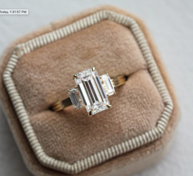 Custom Cassia Three Stone | C495