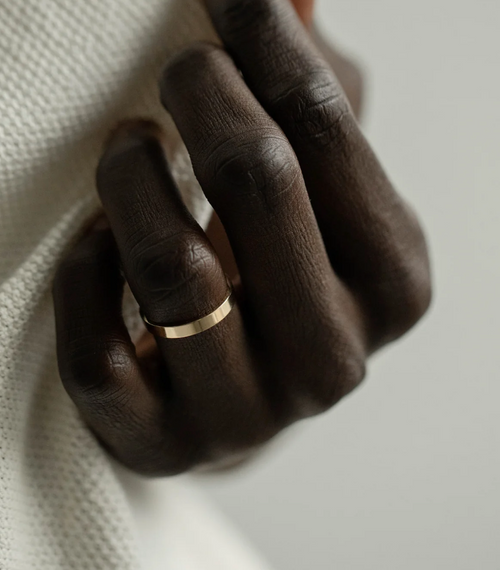 Petite Round Cigar Band + Flat 3mm Men's Band | Quote