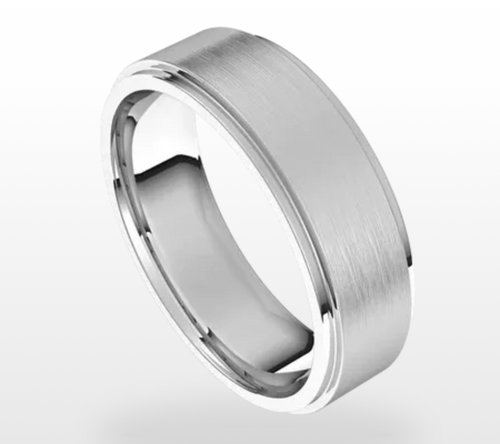 Men's 6mm Flat Stepped Edge Band