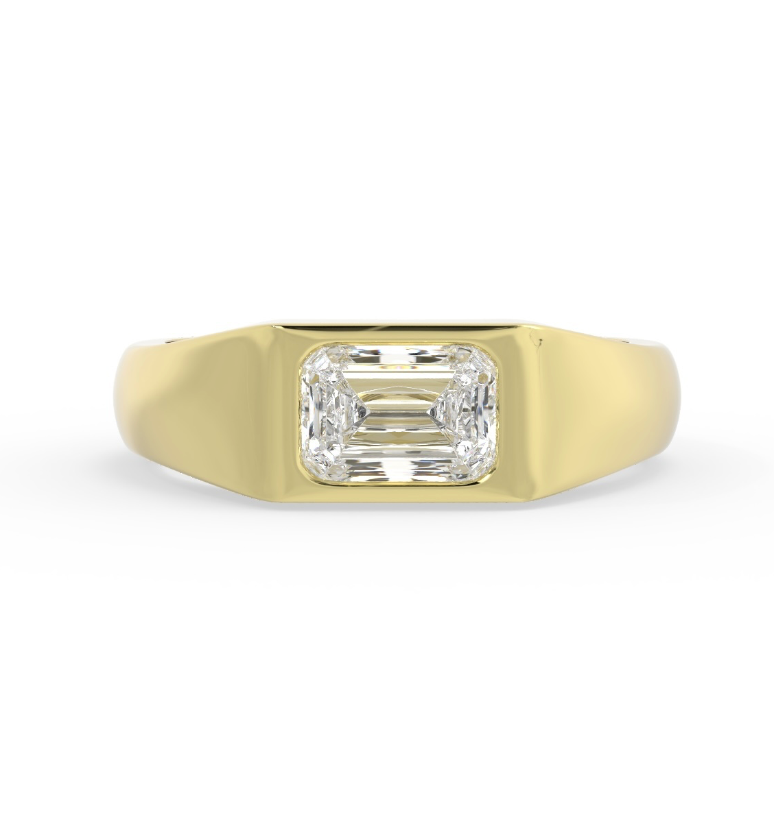 Custom Radiant Diamond Signet | R831