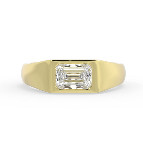 Custom Radiant Diamond Signet | R831