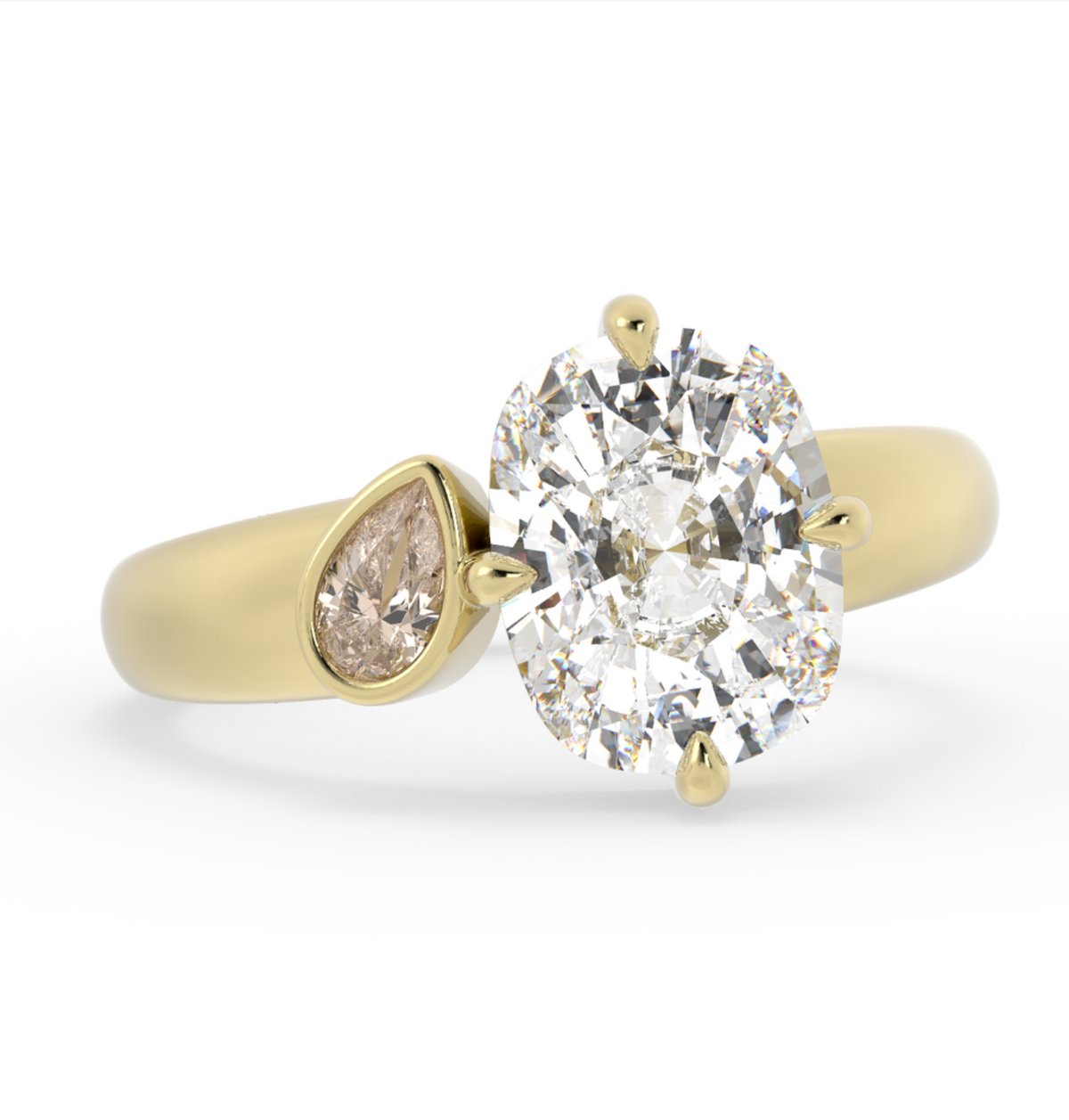 Custom Antique Cut Toi et Moi | R878