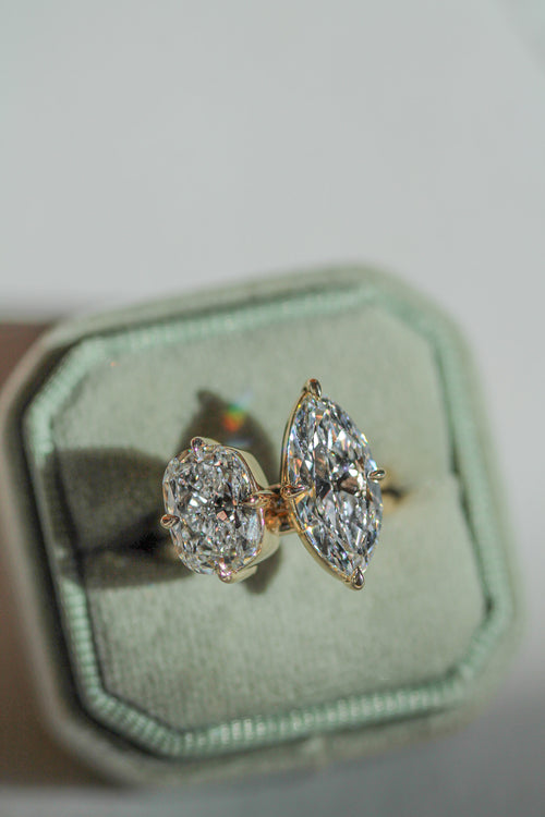 Tezza's Old Mine Marquise & Elongated Cushion Stacking Rings
