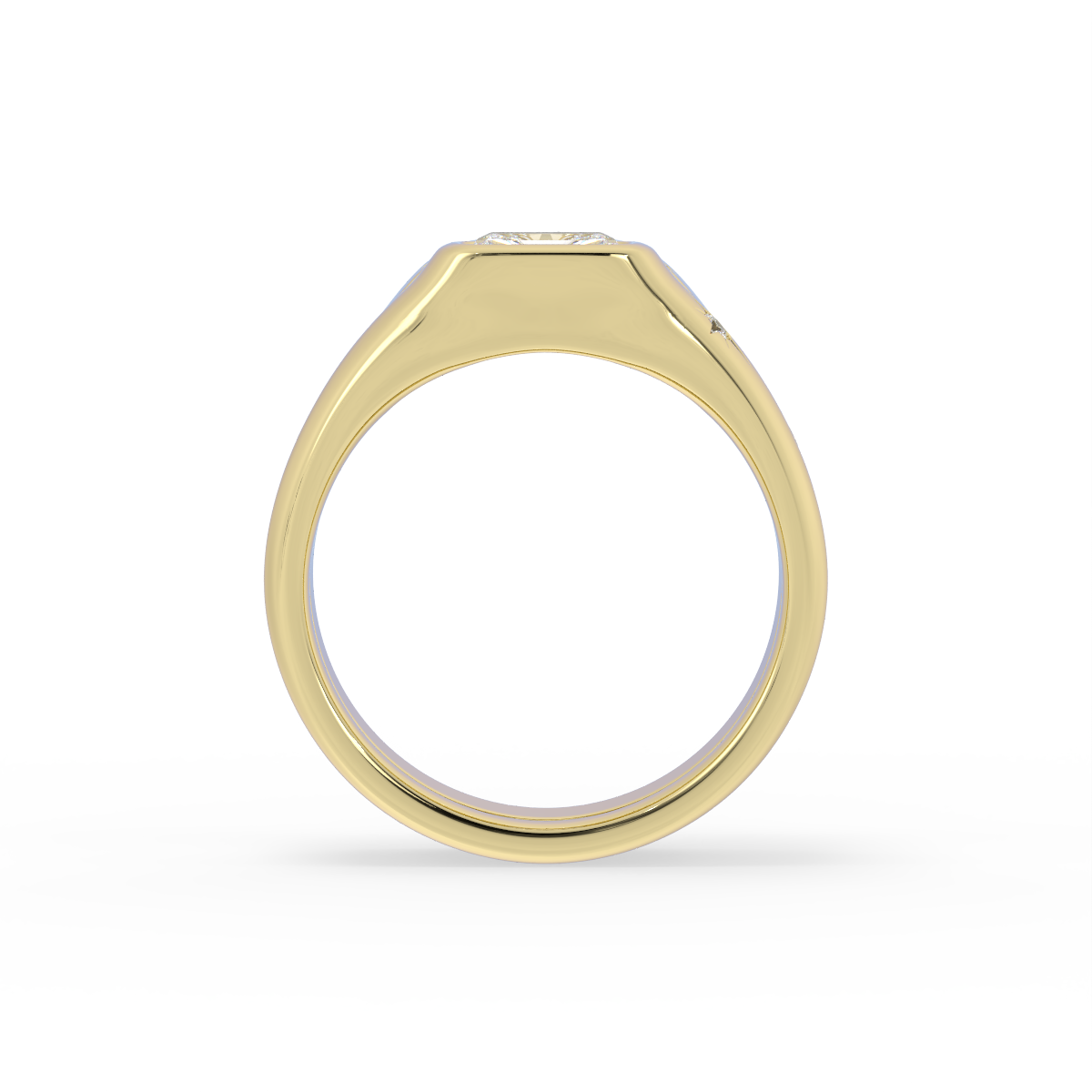 Custom Radiant Diamond Signet | P757