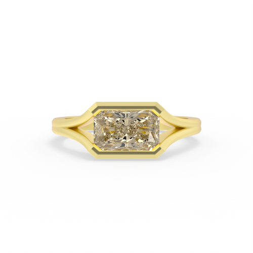 Champagne Radiant Double Band Solitaire | OAK