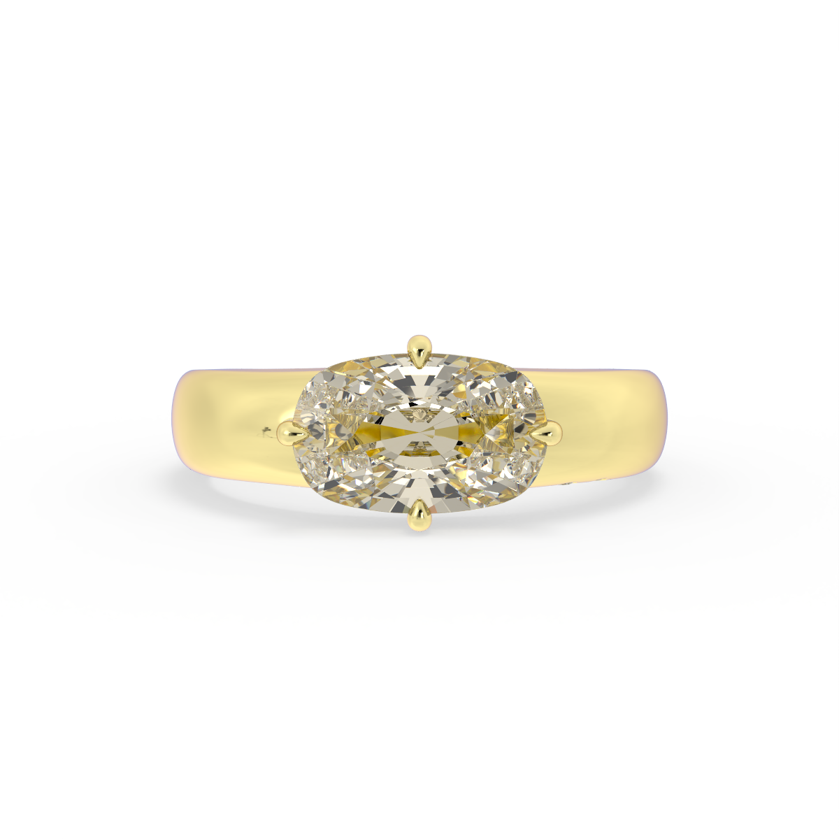 Elongated Cushion Sapphire Solitaire | OAK